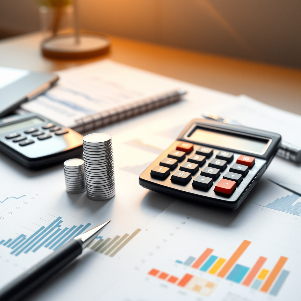 Business graph and calculator